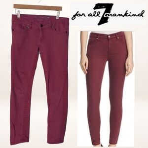 7 For All Mankind Burgundy Skinny Jean
